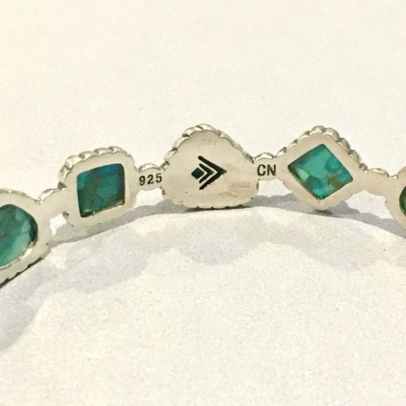 SILPADA Turquoise Pools Sterling Silver 925 Turquoise Bangle Bracelet B3218 NIB - Picture 6 of 10